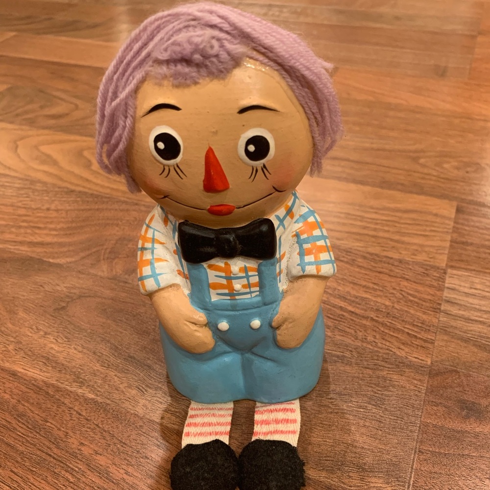 RARE Vintage 1970s Raggedy Andy coin bank